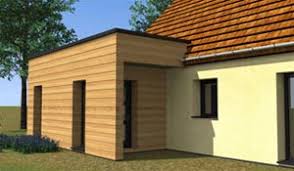 extension maison toit plat bois