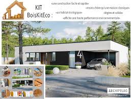 kit maison ossature bois toit plat