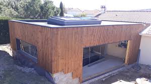 extension ossature bois toit terrasse